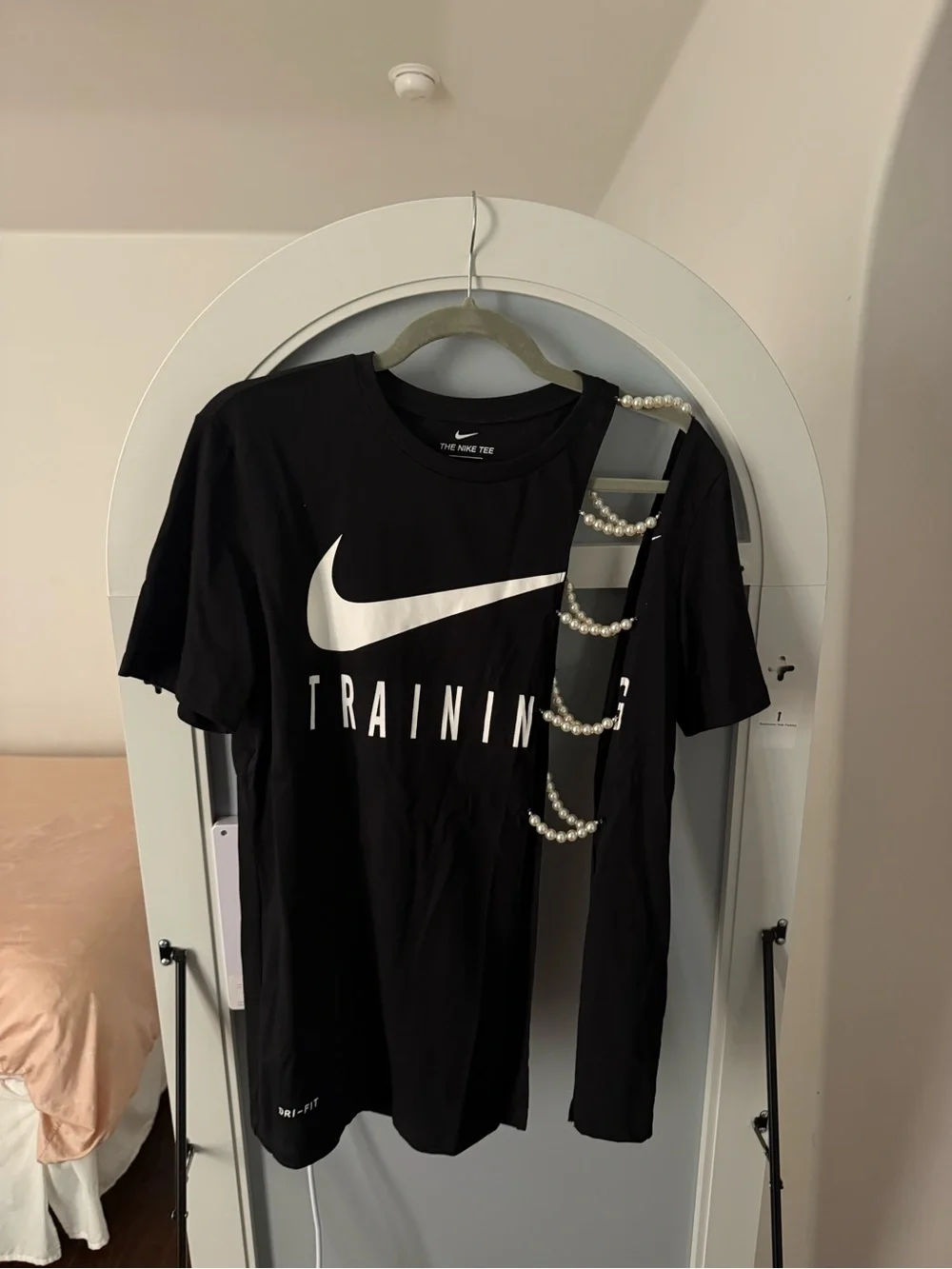 Nike Dri-FIT Training Remake Pearl Cut-Out T-Shirt | Black | Size L